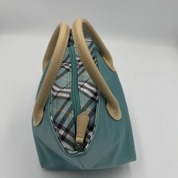 Burberry Blue Label Teal and Beige Mini Tote Bag - Picture 2 of 7